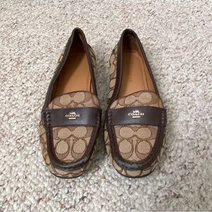 Coach Tan and Brown Signature Loafers
